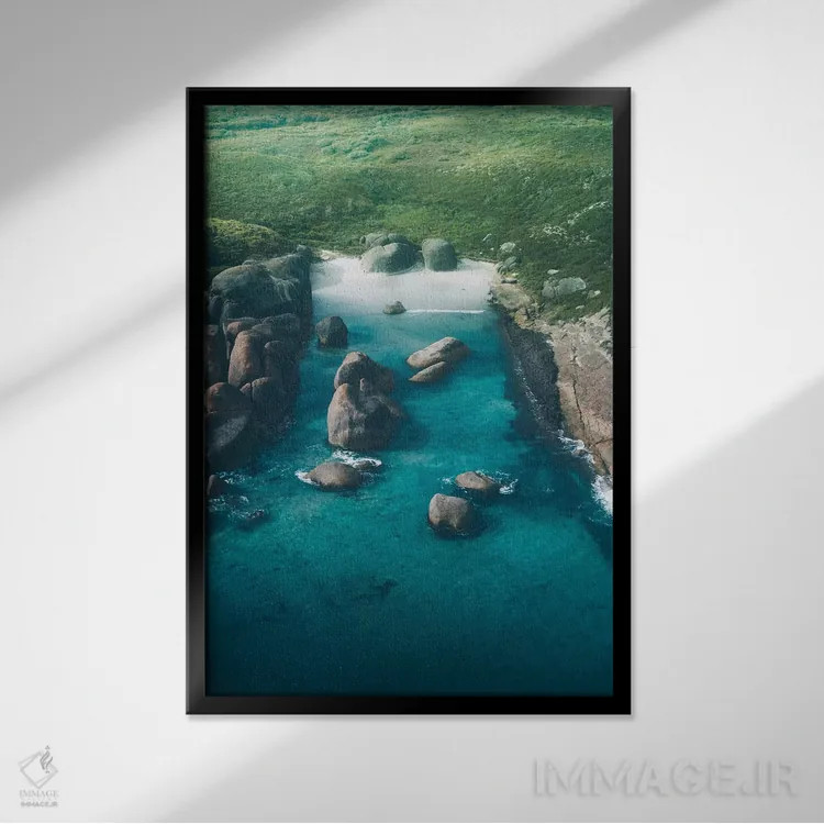 تابلو دکوراتیو صخره های فیل شماره یک اثر جکسون رابرتز - نمای قابدار مشکی