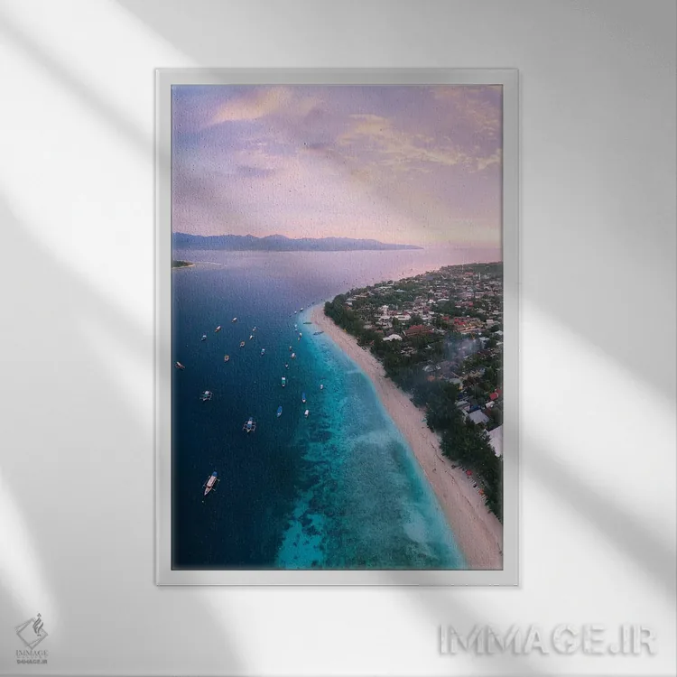 تابلو دکوراتیو جزایر گیلی اثر جکسون رابرتز - نمای قابدار سفید