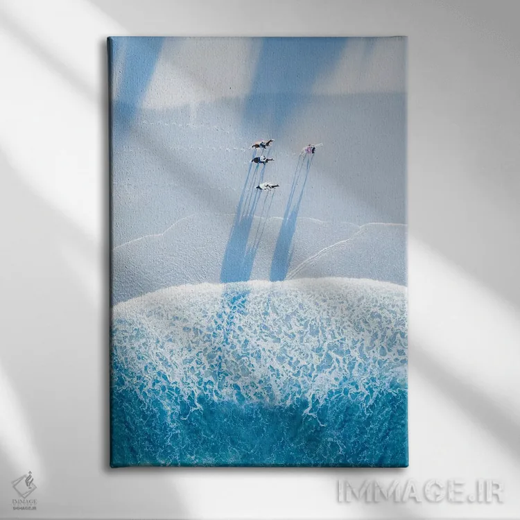 تابلو دکوراتیو اسب ها در ساحل اثر جکسون رابرتز - نمای روبهرو روی دیوار