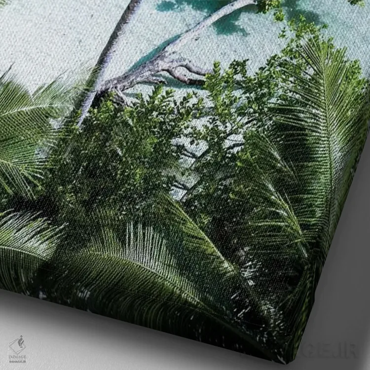 تابلو دکوراتیو بهشت درختان نخل اثر جکسون رابرتز - نمای نزدیک بافت بوم