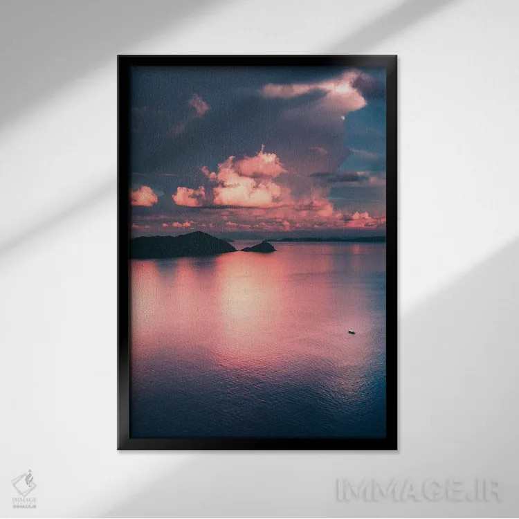 تابلو دکوراتیو غروب های فیلیپین اثر جکسون رابرتز - نمای قابدار مشکی