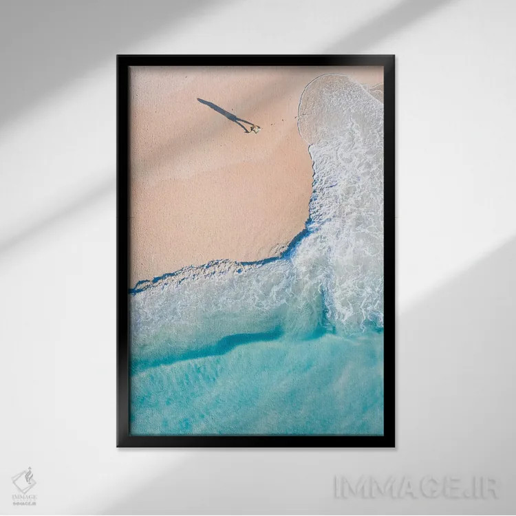 تابلو دکوراتیو خط ساحلی غروب شماره سه اثر جکسون رابرتز - نمای قابدار مشکی