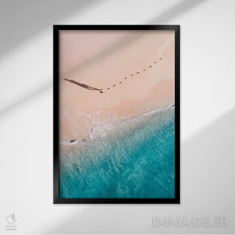 تابلو دکوراتیو خط ساحلی غروب شماره یک اثر جکسون رابرتز - نمای قابدار مشکی