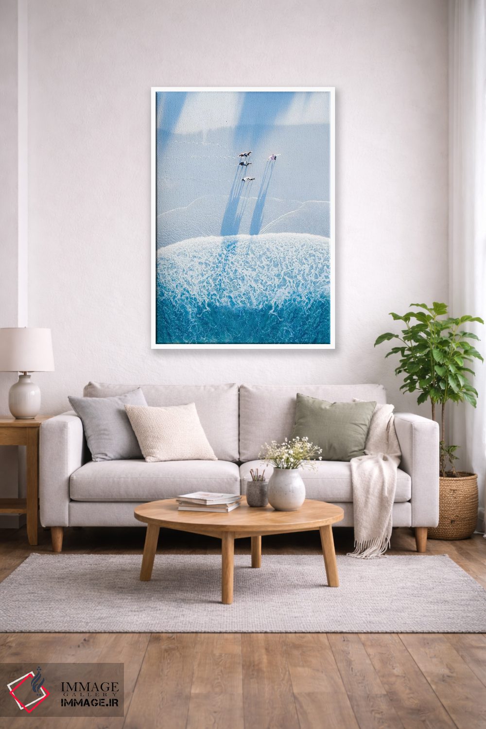 تابلو دکوراتیو اسب ها در ساحل اثر جکسون رابرتز - D1W