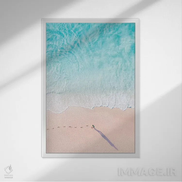 تابلو دکوراتیو خط ساحلی غروب شماره دو اثر جکسون رابرتز - نمای قابدار سفید