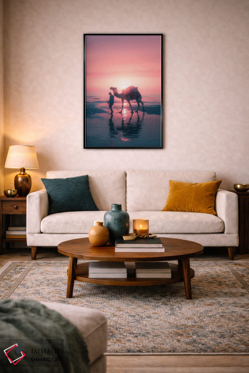 تابلو دکوراتیو شتر در غروب اثر جکسون رابرتز - D4B