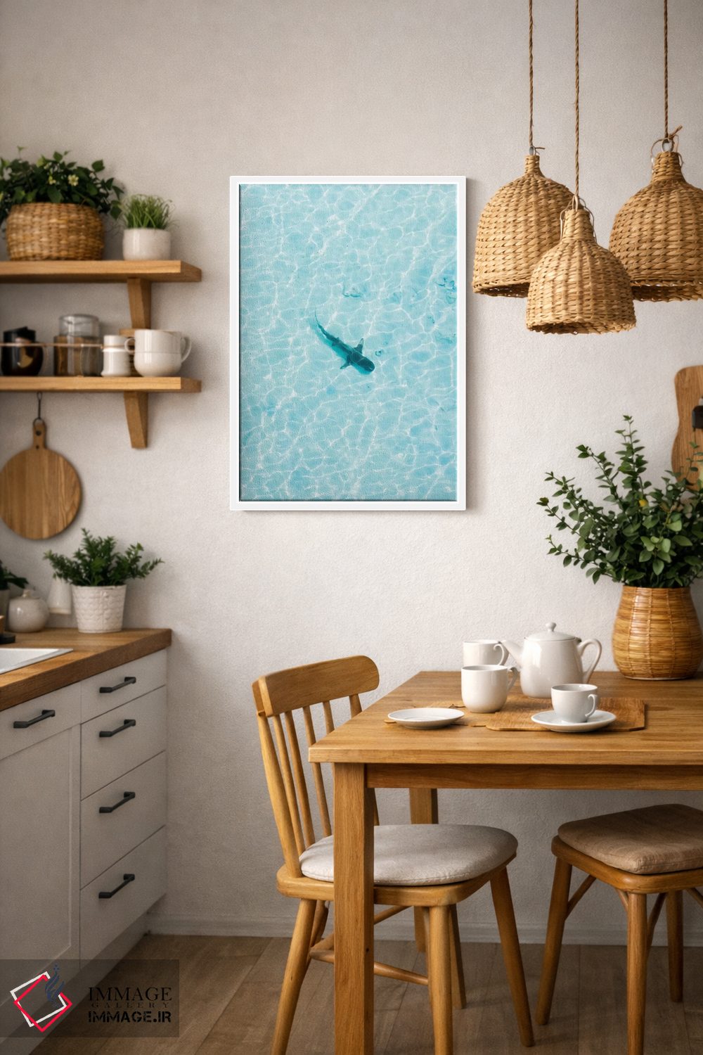 تابلو دکوراتیو کوسه در آب های کم عمق اثر جکسون رابرتز - D3W