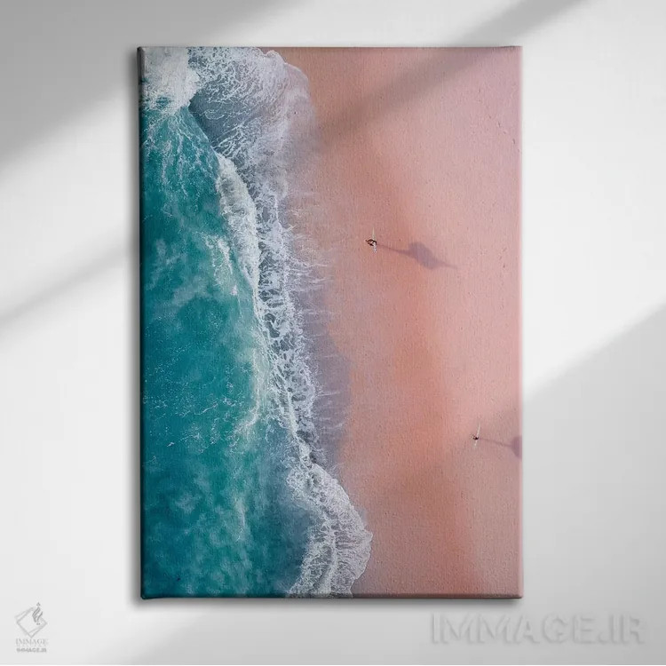 تابلو دکوراتیو موج سواران در غروب اثر جکسون رابرتز - نمای روبهرو روی دیوار