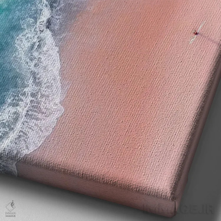 تابلو دکوراتیو موج سواران در غروب اثر جکسون رابرتز - نمای نزدیک بافت بوم