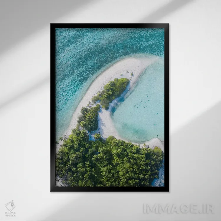 تابلو دکوراتیو جزایر کوکوس شماره یک اثر جکسون رابرتز - نمای قابدار مشکی