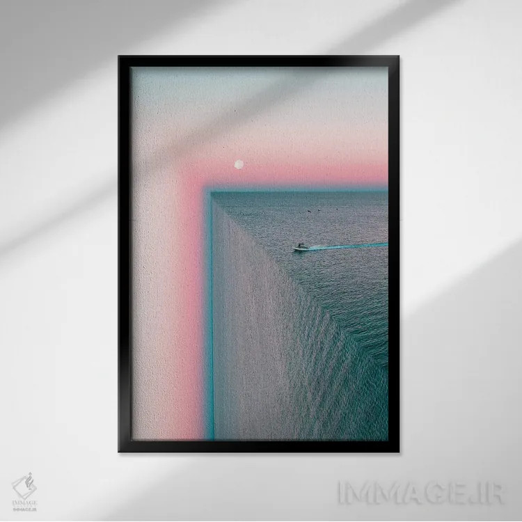 تابلو دکوراتیو لبه دنیا شماره یک اثر جکسون رابرتز - نمای قابدار مشکی