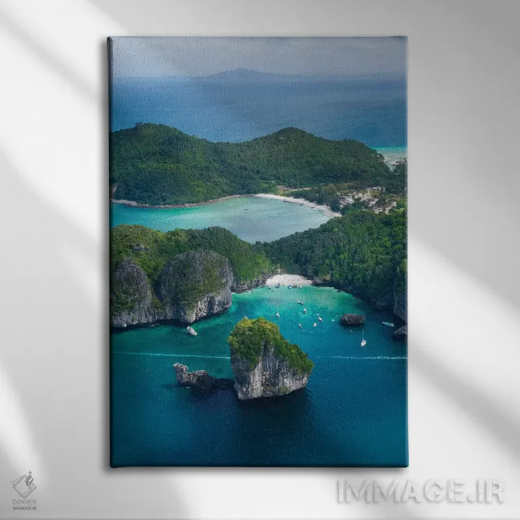 تابلو دکوراتیو جزایر فی فی شماره دو اثر جکسون رابرتز - نمای روبهرو روی دیوار