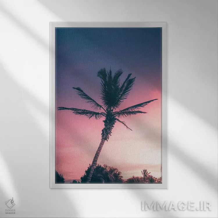 تابلو دکوراتیو غروب گرمسیری شماره دو اثر جکسون رابرتز - نمای قابدار سفید