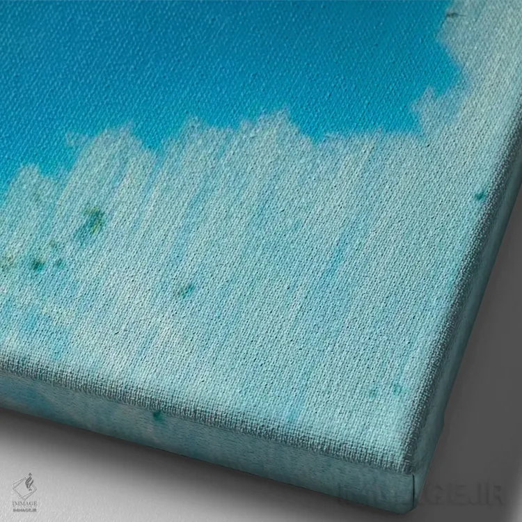 تابلو دکوراتیو امواج فیروزه ای اثر جکسون رابرتز - نمای نزدیک بافت بوم