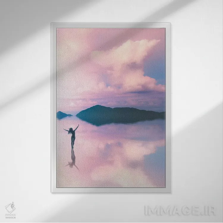 تابلو دکوراتیو گامی بر روی رویا شماره یک اثر جکسون رابرتز - نمای قابدار سفید