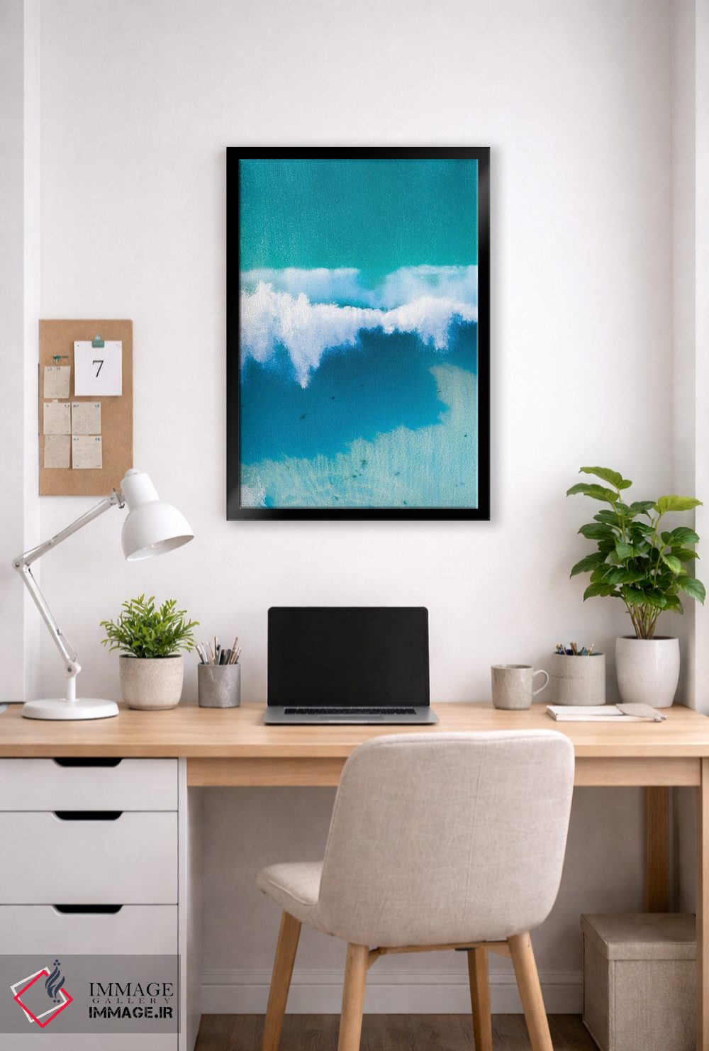 تابلو دکوراتیو امواج فیروزه ای اثر جکسون رابرتز - D3B