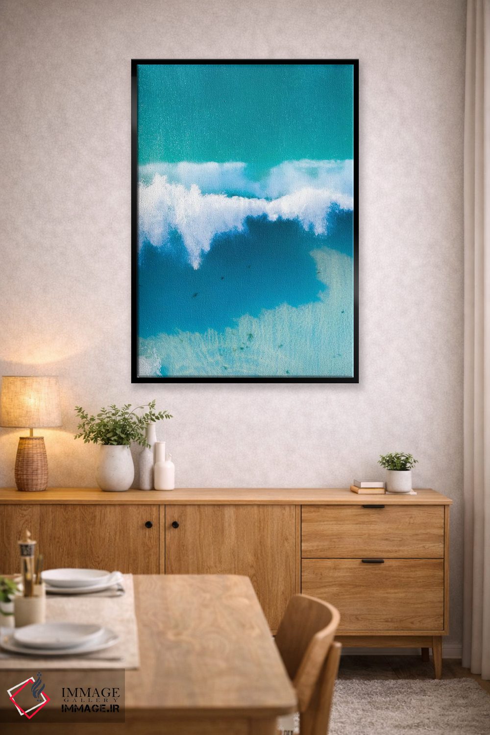 تابلو دکوراتیو امواج فیروزه ای اثر جکسون رابرتز - D4B