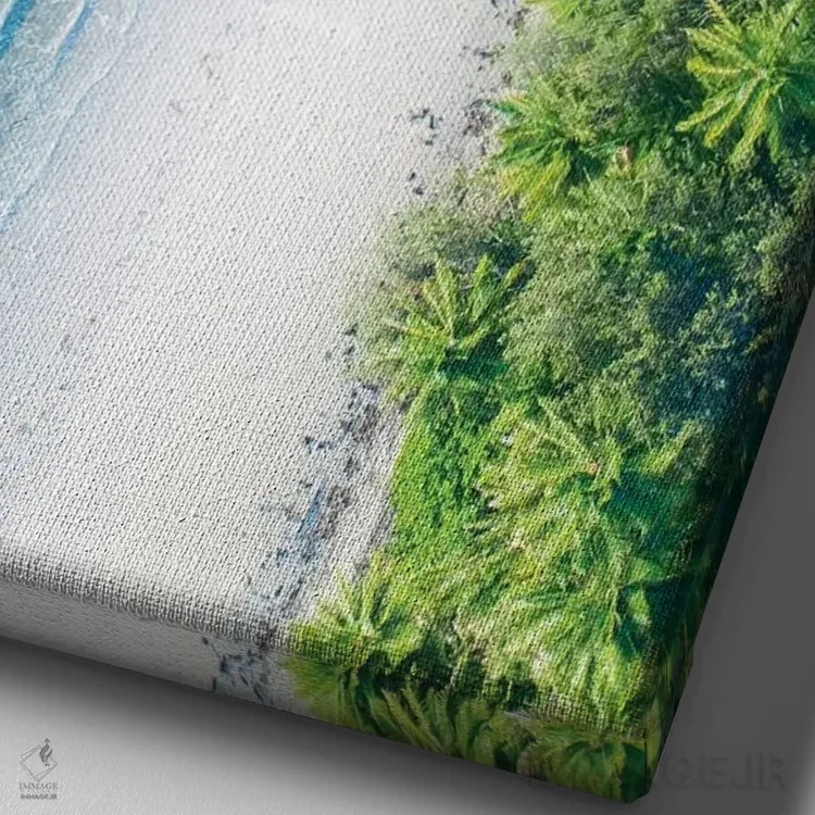 تابلو دکوراتیو جایی که جنگل به دریا می رسد شماره دو اثر جکسون رابرتز - نمای نزدیک بافت بوم