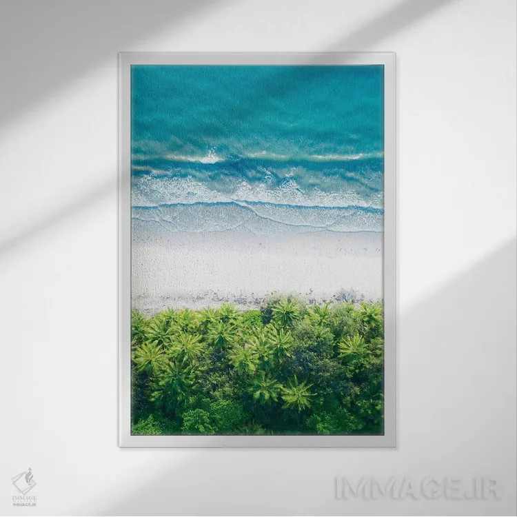 تابلو دکوراتیو جایی که جنگل به دریا می رسد شماره یک اثر جکسون رابرتز - نمای قابدار سفید