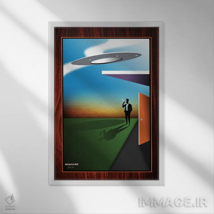 تابلو مدرن کارآگاه خصوصی اثر جفری کولیسون - نمای قابدار سفید