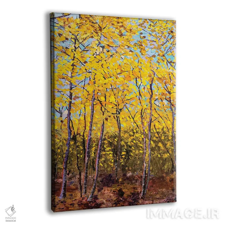 تابلو انتزاعی زرد ملایم اثر جنی لی - نمای پرسپکتیو محصول