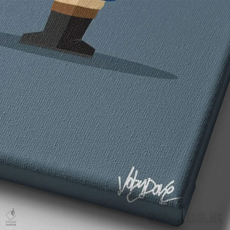 تابلو مینیمال الکساندر همیلتون: لین-مانوئل میرندا اثر جوبی داو - نمای نزدیک بافت بوم