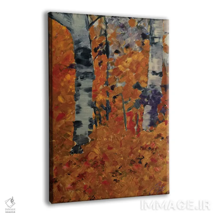 تابلو انتزاعی پاییز اثر جنی لی - نمای پرسپکتیو محصول