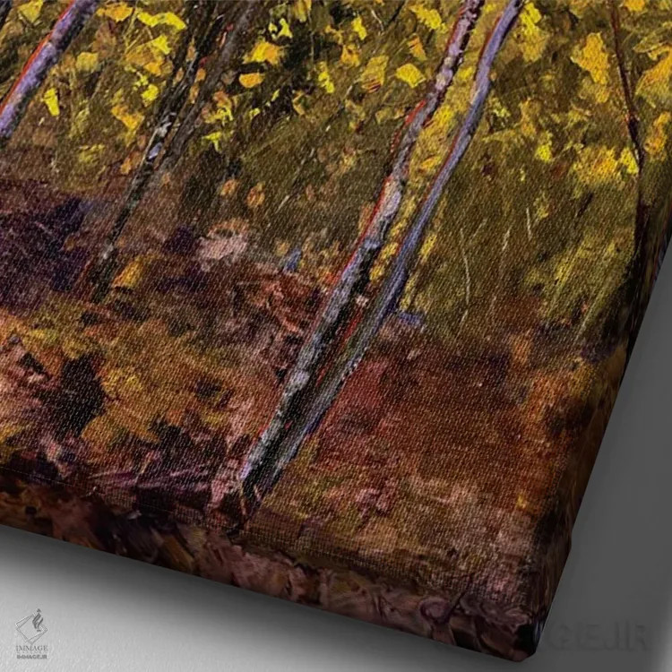 تابلو انتزاعی زرد ملایم اثر جنی لی - نمای نزدیک بافت بوم