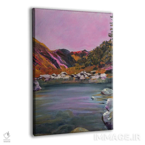 تابلو انتزاعی غروب در ویکیتاها اثر جنی لی - نمای پرسپکتیو محصول