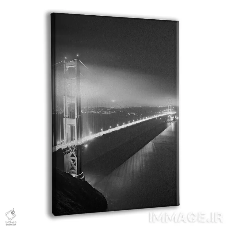 تابلو دکوراتیو California, San Francisco. Black And White Of Golden Gate Br… اثر جینز گالری - نمای پرسپکتیو محصول