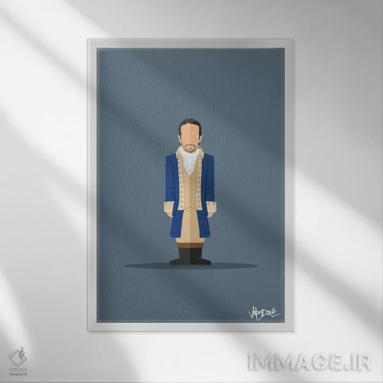 تابلو مینیمال الکساندر همیلتون: لین-مانوئل میرندا اثر جوبی داو - نمای قابدار سفید