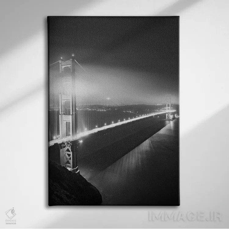 تابلو دکوراتیو California, San Francisco. Black And White Of Golden Gate Br… اثر جینز گالری - نمای روبهرو روی دیوار
