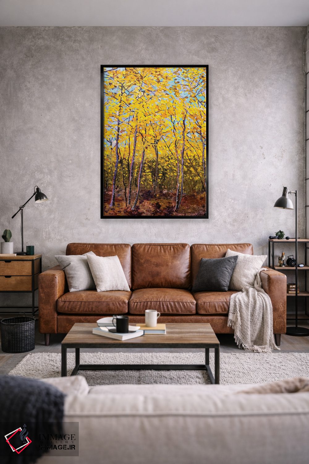 تابلو انتزاعی زرد ملایم اثر جنی لی - D2B