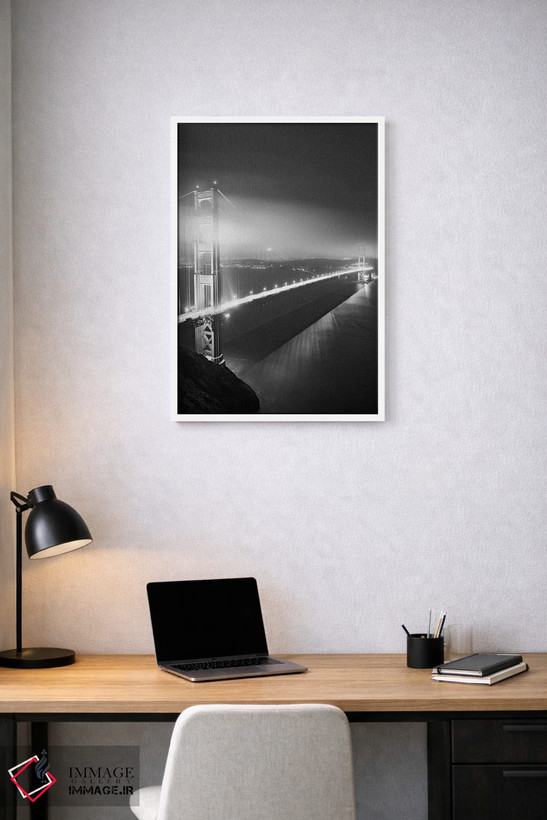 تابلو دکوراتیو California, San Francisco. Black And White Of Golden Gate Br… اثر جینز گالری - D1W