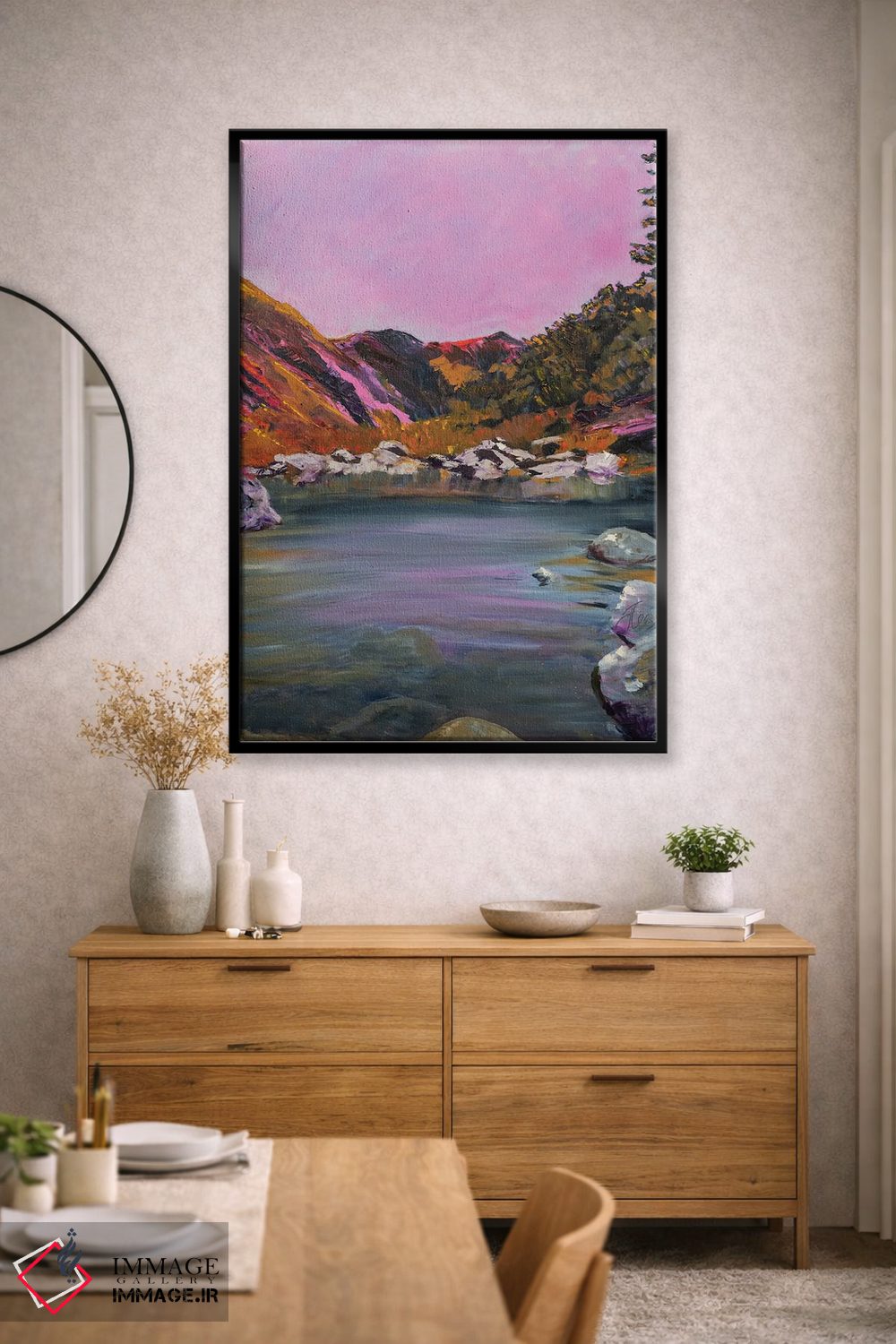 تابلو انتزاعی غروب در ویکیتاها اثر جنی لی - D1B