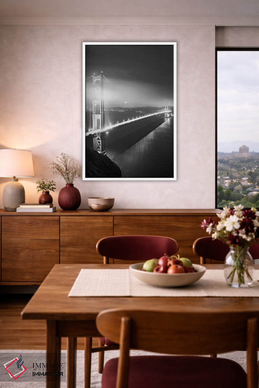 تابلو دکوراتیو California, San Francisco. Black And White Of Golden Gate Br… اثر جینز گالری - D3W