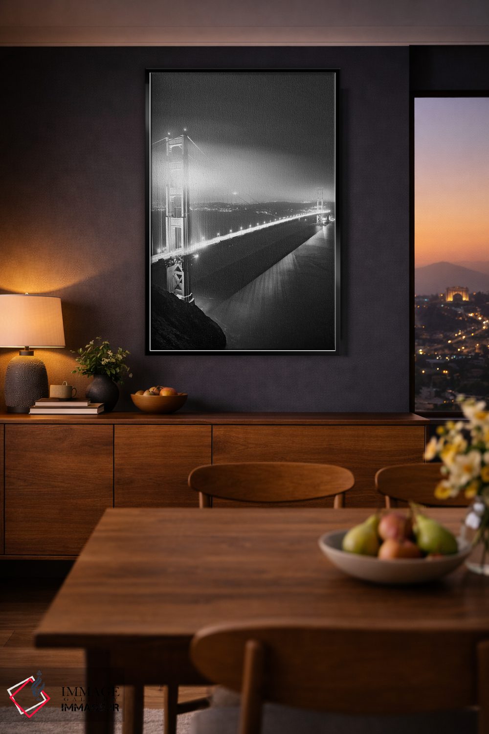 تابلو دکوراتیو California, San Francisco. Black And White Of Golden Gate Br… اثر جینز گالری - D2B