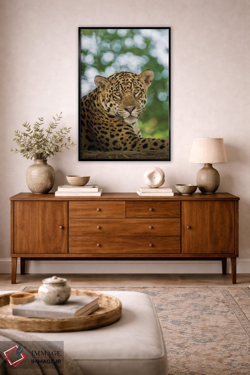 تابلو دکوراتیو Pantanal Conservation Area, Brazil,پرتره جگوار وحشی در حال ا… اثر جینز گالری - D3B
