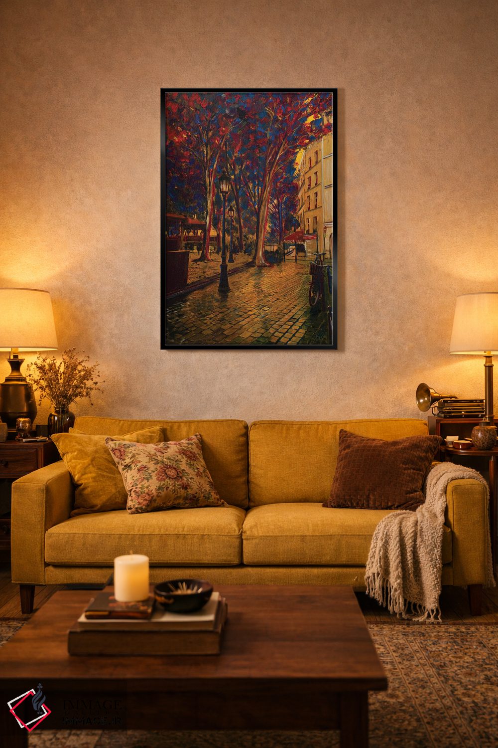 تابلو انتزاعی نور چراغ اثر جنی لی - D5B