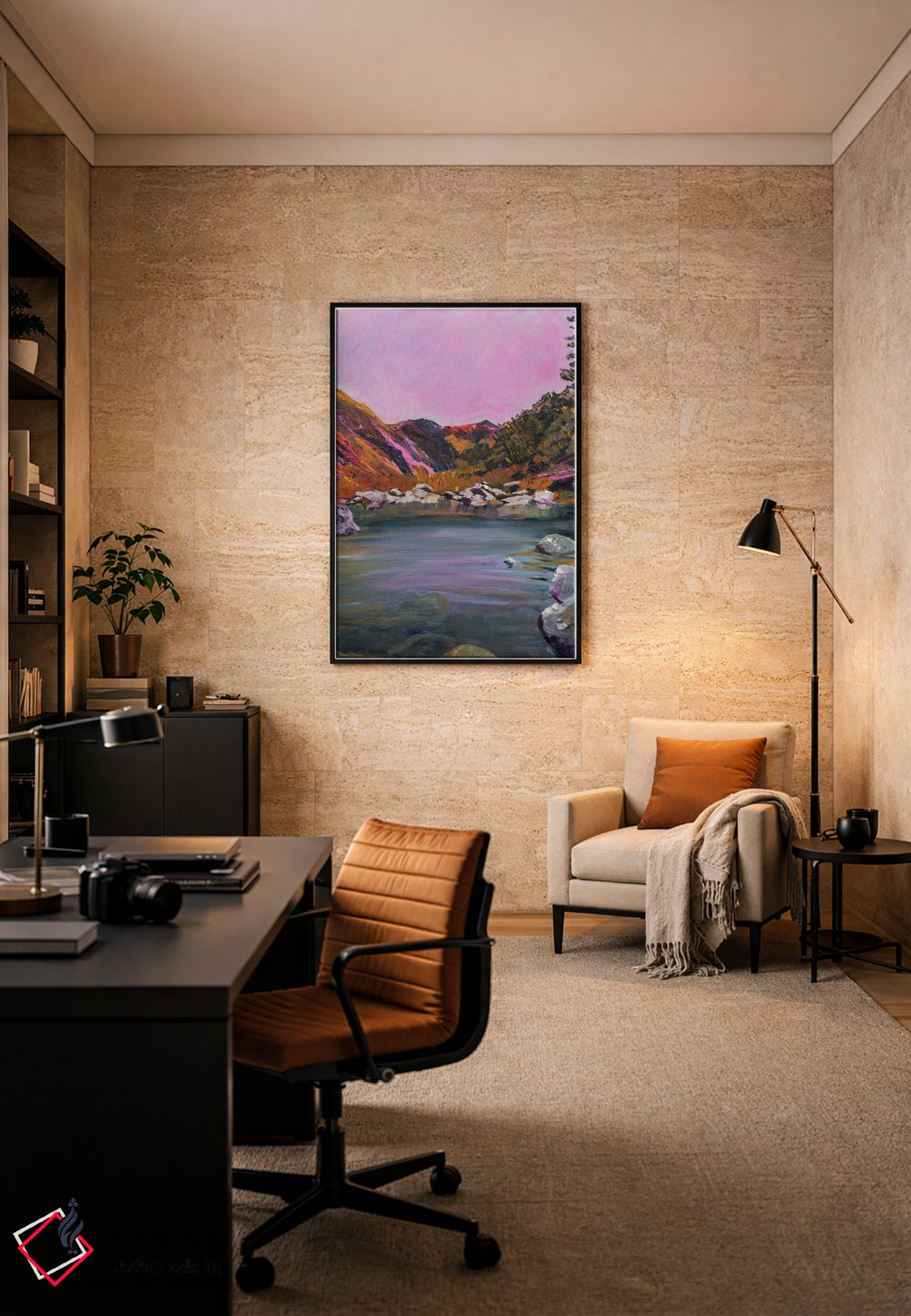 تابلو انتزاعی غروب در ویکیتاها اثر جنی لی - D6B