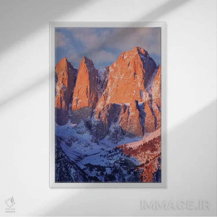 تابلو دکوراتیو California, Mt. Whitney. Mountain landscape in winter.,چشم ا… اثر جینز گالری - نمای قابدار سفید