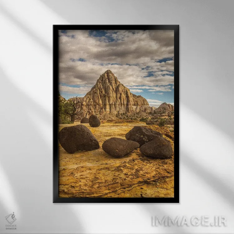 تابلو دکوراتیو Utah, Capitol Reef National Park. Pectols Pyramid in autumn.… اثر جینز گالری - نمای قابدار مشکی