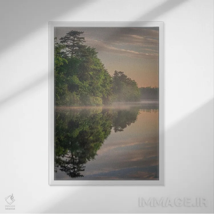 تابلو دکوراتیو New Jersey, Pinelands National Reserve. Sunrise Reflections… اثر جینز گالری - نمای قابدار سفید