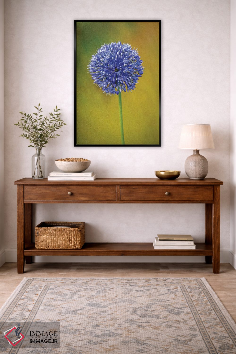 تابلو دکوراتیو Colorado, Fort Collins. Blue Allium Flower Close-Up.,نمای نز… اثر جینز گالری - D5B