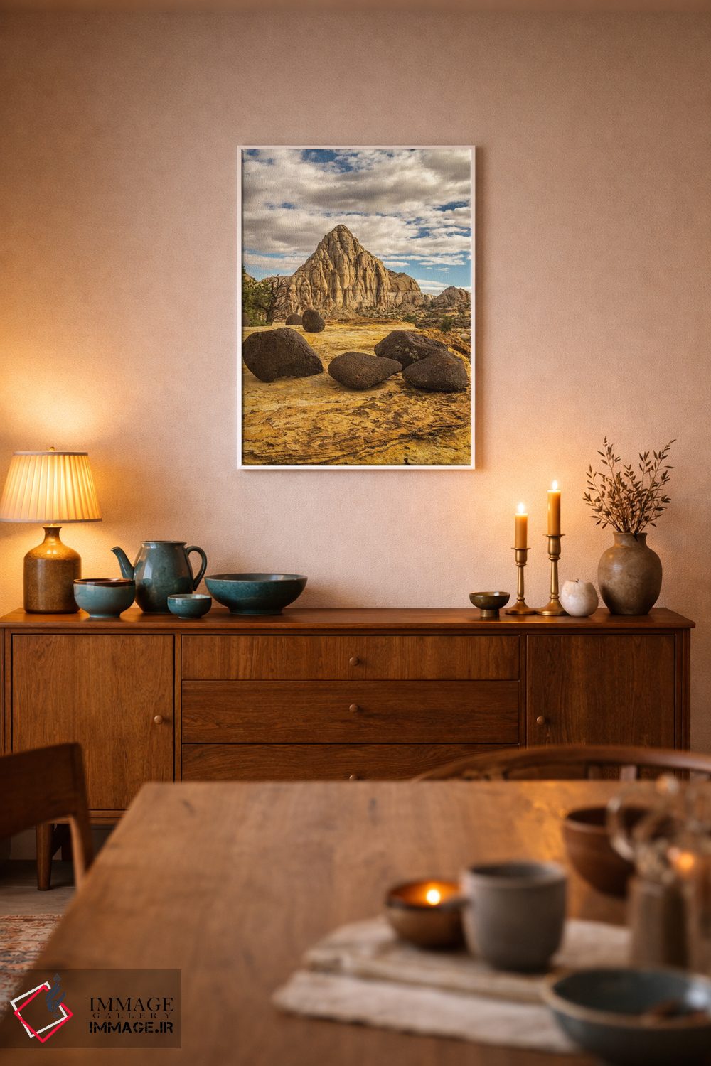 تابلو دکوراتیو Utah, Capitol Reef National Park. Pectols Pyramid in autumn.… اثر جینز گالری - D6W