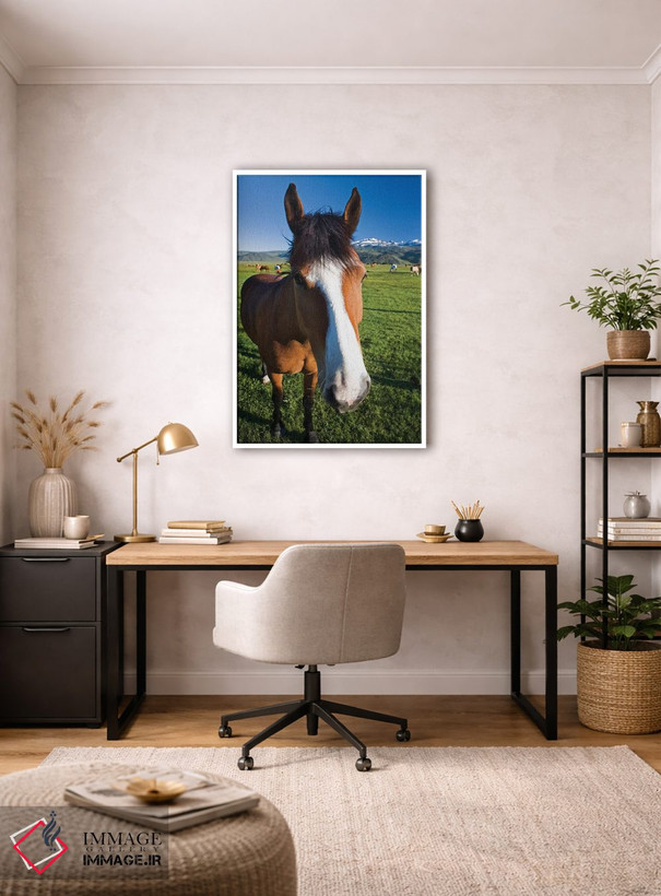 تابلو دکوراتیو California, Sierra Nevada Mountains. Curious horse in Bridge… اثر جینز گالری - D2W