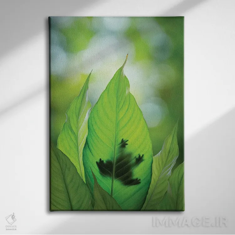 تابلو دکوراتیو Washington State, Seabeck. Composite Of Frog On Leaf.,ترکیبی… اثر جینز گالری - نمای روبهرو روی دیوار