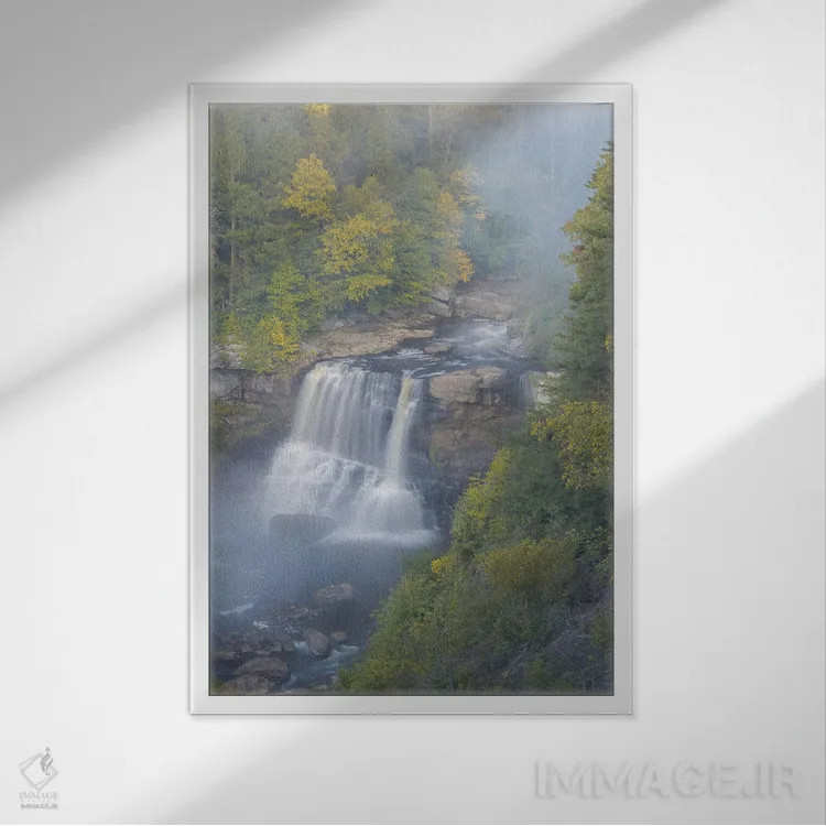 تابلو دکوراتیو West Virginia, Davis. Overview Of Waterfall In Blackwater St… اثر جینز گالری - نمای قابدار سفید