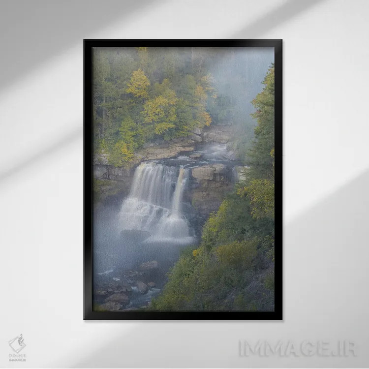 تابلو دکوراتیو West Virginia, Davis. Overview Of Waterfall In Blackwater St… اثر جینز گالری - نمای قابدار مشکی