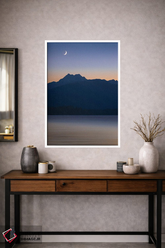 تابلو دکوراتیو Washington State, Seabeck. Crescent Moon At Sunset Over Hood… اثر جینز گالری - D1W